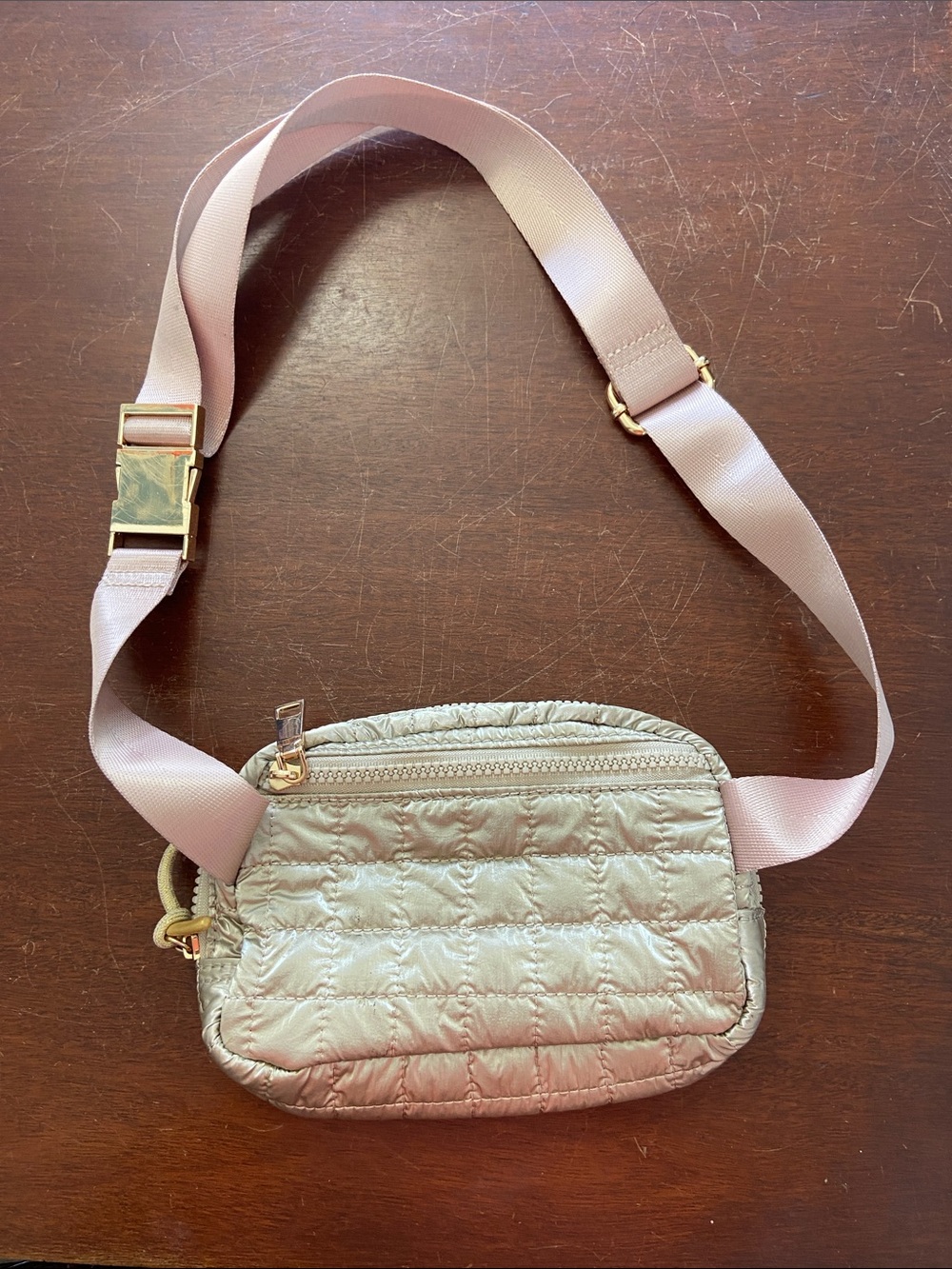 Shiraleah Quilted Gold (looks like pink strap in picture)Crossbody Belt Bag
